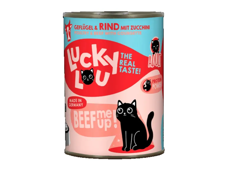Lucky Lou Katzen-Nassfutter Lifestage Adult Geflügel & Rind 400 g
