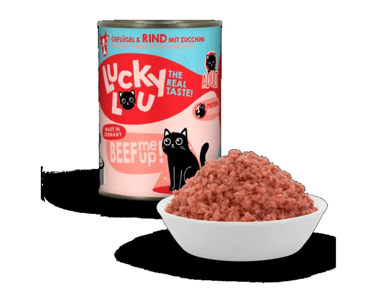 Lucky Lou Katzen-Nassfutter Lifestage Adult Geflügel & Rind 400 g