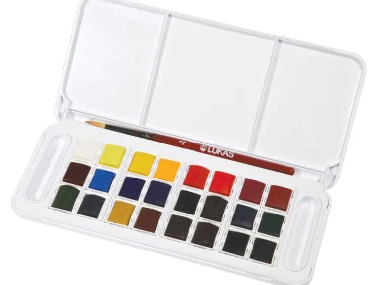 Lukas Aquarell Studio Aquarellfarben-Reiseset 24 x 1/2-Näpfchen