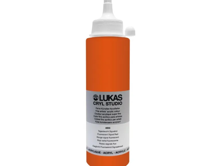 Lukas Cryl Studio Premium-Acrylfarbe 250 ml Tagesleuchtfarbe Signalrot