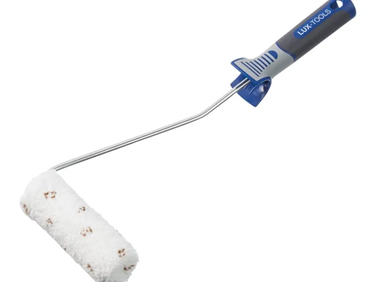 LUX Lasurroller 12 cm Mikrofaser Braun-Getupft