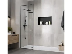 LuxeBath Wandnische aus Edelstahl 60x30x10 cm Schwarz Duschnische Einbauregal