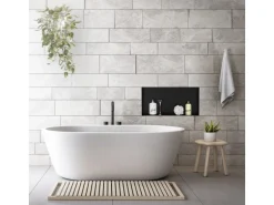LuxeBath Wandnische aus Edelstahl 60x30x10 cm Schwarz Duschnische Einbauregal