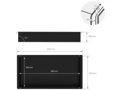 LuxeBath Wandnische aus Edelstahl 60x30x10 cm Schwarz Duschnische Einbauregal