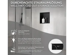 LuxeBath Wandnische aus Edelstahl 30x30x10 cm Schwarz Duschnische mit Rahmen