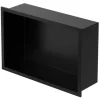 LuxeBath Wandnische aus Edelstahl 20x30x10 cm Schwarz Duschnische mit Rahmen