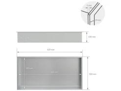 LuxeBath Wandnische Edelstahl 60x30x10 cm Silber Duschnische Rahmen Einbauregal
