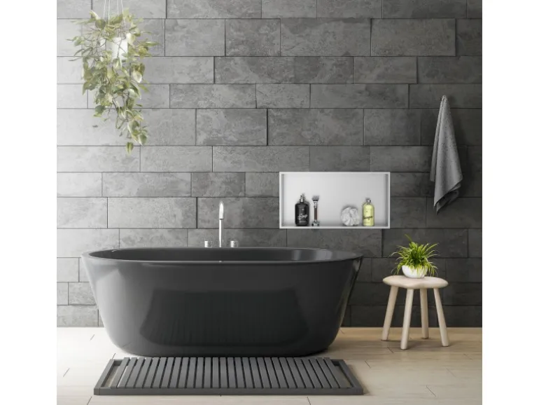 LuxeBath Wandnische Edelstahl 60x30x10 cm Silber Duschnische Rahmen Einbauregal