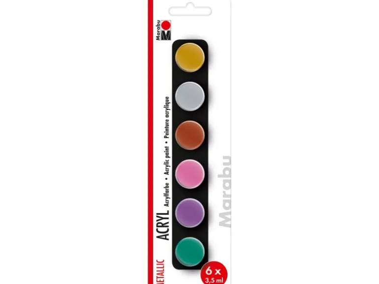 Marabu Acrylfarben-Set Metallic 6 x 35 ml