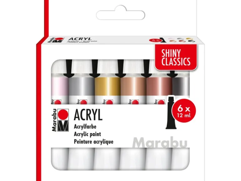 Marabu Acrylfarbenset Shiny Classics 6 x 12 ml
