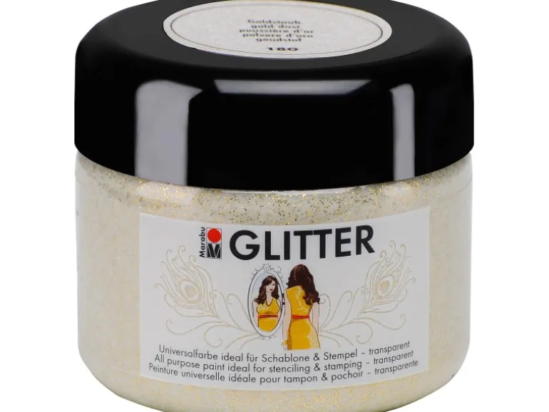 Marabu Glitter transparent 225 ml Goldstaub