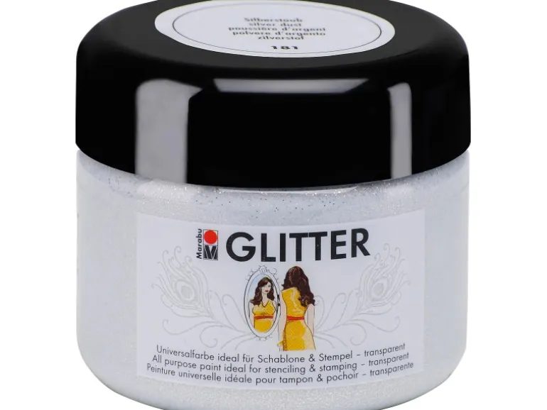 Marabu Glitter transparent 225 ml Silberstaub