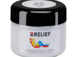 Marabu Relief Gel mit Glitter transparent 225 ml Glitter-Silber