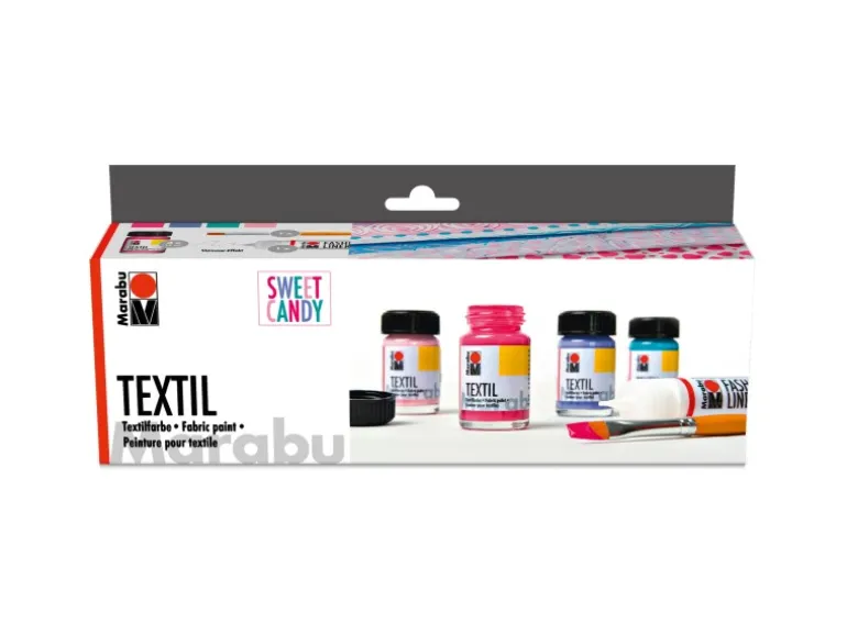 Marabu Textilfarbe Trend-Set Sweet Candy 4 x 15 ml