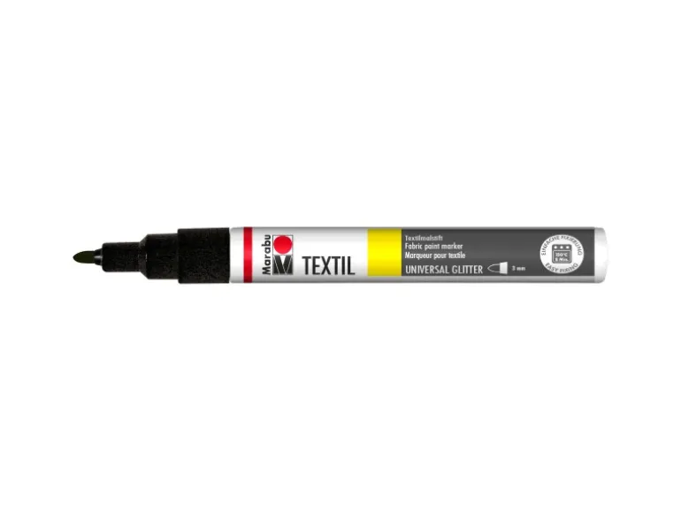 Marabu Textil-Painter Glitter-Schwarz 3 mm