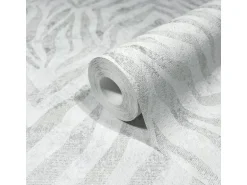 Marburg Vliestapete GZSZ Zebra-Look Streifen 10,05 m x 0,53 m Weiß FSC®