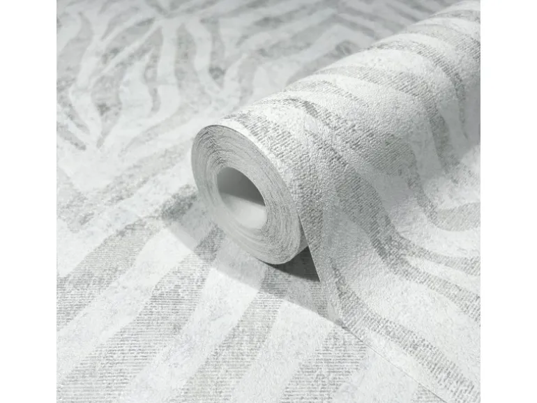 Marburg Vliestapete GZSZ Zebra-Look Streifen 10,05 m x 0,53 m Weiß FSC®