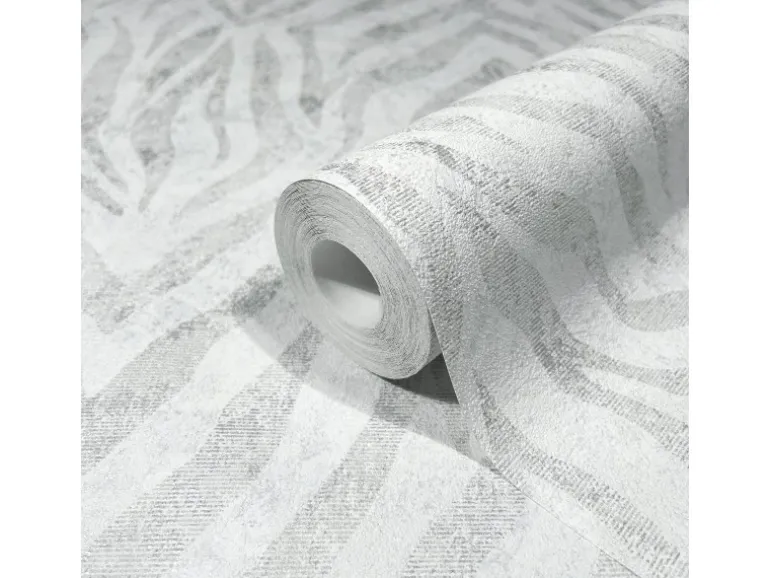 Marburg Vliestapete GZSZ Zebra-Look Streifen 10,05 m x 0,53 m Weiß FSC®