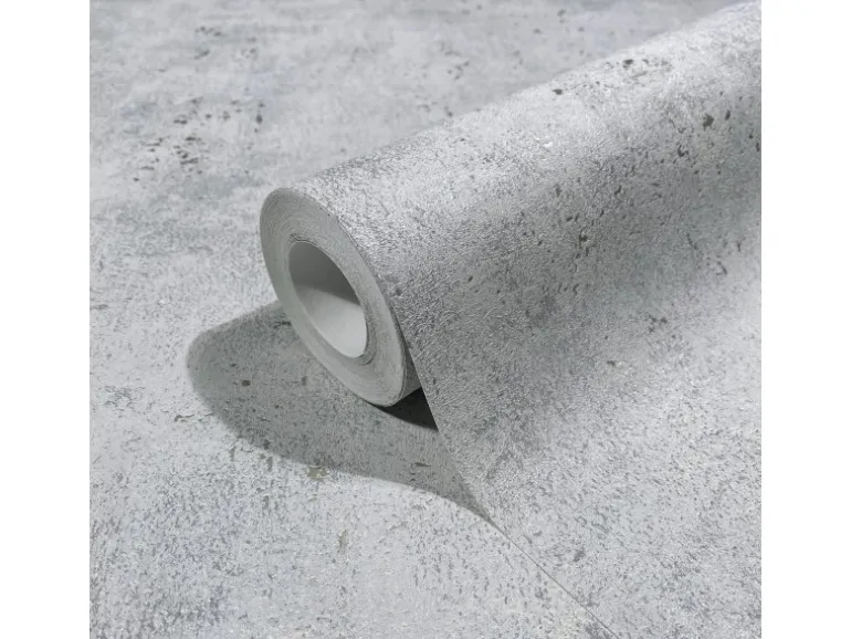 Marburg Vliestapete in Leicht Glänzender Betonoptik Uni Grau-Silber FSC®