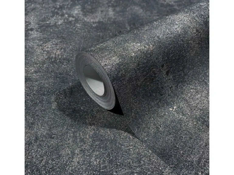 Marburg Vliestapete in Leicht Glänzender Betonoptik Uni Schwarz-Silber FSC®