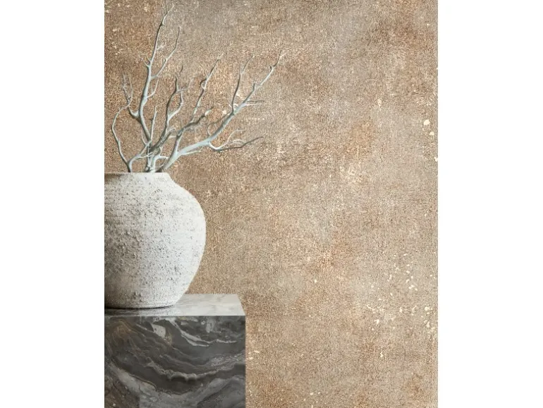Marburg Vliestapete in Leicht Glänzender Betonoptik Uni Beige Braun FSC®