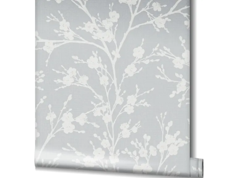 Marburg Vliestapete Ivy Nov Floral Grau-Weiß FSC®