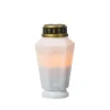 Marelida LED Grablicht Grabkerze Grableuchte Orange Flackernd Timer H 15,5cm Weiß