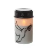 Marelida LED Grablicht Grabkerze Taube Friedhof Trauerlicht Gedenklicht 12cm Timer Weiß