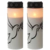 Marelida LED Grablichter Grabkerzen Taube Friedhof Trauerlicht Gedenklicht 21cm 2er Set