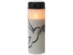 Marelida LED Grablichter Grabkerzen Taube Friedhof Trauerlicht Gedenklicht 21cm 2er Set