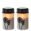 Marelida LED Grablichter Grabkerzen Pusteblume Friedhof Trauer Gedenklicht 12cm 2er Set