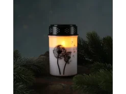 Marelida LED Grablichter Grabkerzen Pusteblume Friedhof Trauer Gedenklicht 12cm 2er Set