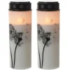 Marelida LED Grablichter Grabkerzen Pusteblume Friedhof Trauer Gedenklicht 21cm 2er Set