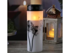 Marelida LED Grablichter Grabkerzen Pusteblume Friedhof Trauer Gedenklicht 21cm 2er Set