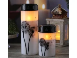 Marelida LED Grablichter Grabkerzen Pusteblume Friedhof Trauer Gedenklicht Timer 2er Set