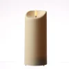 Marelida LED Kerze Für Außen Garten Balkon Flackernd Timer H 17,5cm D 7,5cm Creme