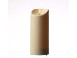 Marelida LED Kerze Für Außen Garten Balkon Flackernd Timer H 17,5cm D 7,5cm Creme
