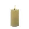Marelida LED Kerze LINA Rustik Optik Echtwachs Flackernde 3D Flamme Timer H 12,5cm Creme