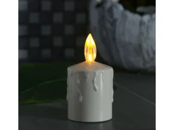 Marelida LED Kerzen Grabkerze Grablicht Für Laternen H 11,5cm Sensor Bis 500h Beige 2St