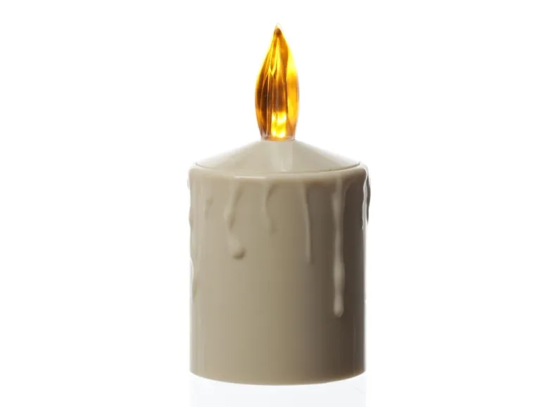 Marelida LED Kerzen Grabkerze Grablicht Für Laternen H 11,5cm Sensor Bis 500h Beige 2St
