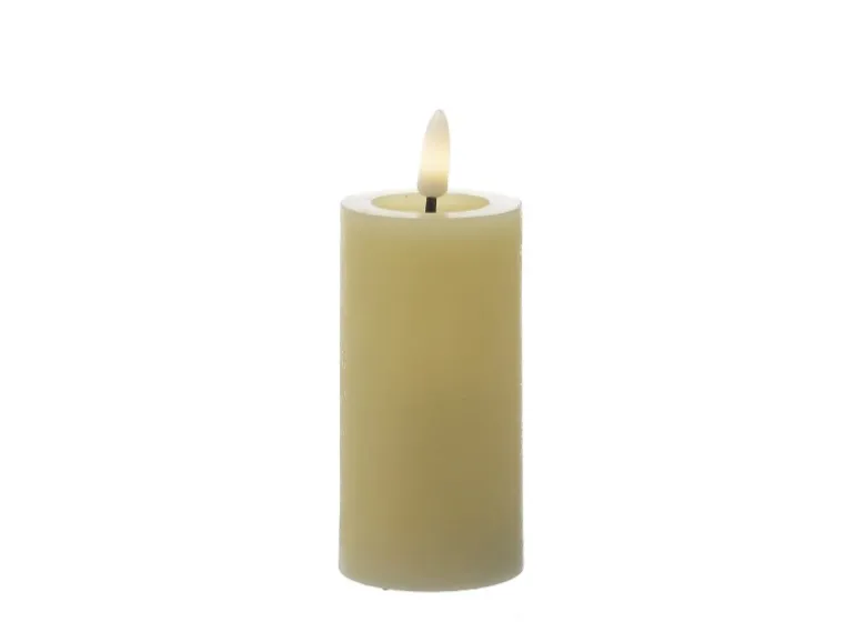 Marelida LED Kerzenset LINA Rustik Optik Für Adventskranz H 12,5cm Timer Creme 4er Set