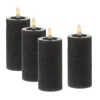 Marelida LED Kerzenset LINA Rustik Optik Für Adventskranz H 12,5cm Timer Grau 4er Set