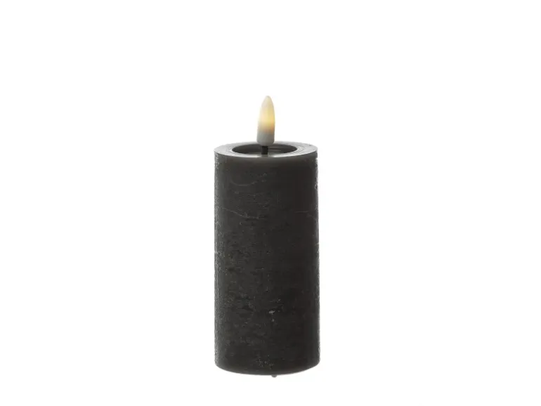 Marelida LED Kerzenset LINA Rustik Optik Für Adventskranz H 12,5cm Timer Grau 4er Set