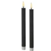 Marelida LED Stabkerzen Tafelkerzen Spitzkerzen Echtwachs Rustik Optik H 24cm Grau 2St