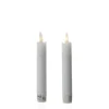 Marelida LED Stabkerzen Tafelkerzen Spitzkerzen Echtwachs Rustik Optik H 15cm Weiß 2St