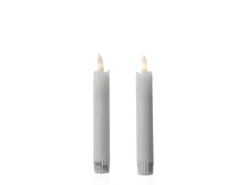 Marelida LED Stabkerzen Tafelkerzen Spitzkerzen Echtwachs Rustik Optik H 15cm Weiß 2St
