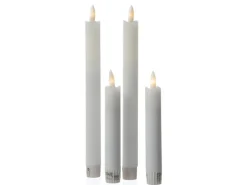 Marelida LED Stabkerzen Tafelkerzen Spitzkerzen Echtwachs Rustik Optik H 15cm Weiß 2St