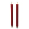 Marelida LED Stabkerzen Tafelkerzen Spitzkerzen Echtwachs Rustik Optik H 24,5cm Rot 2St