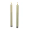 Marelida LED Stabkerzen Tafelkerzen Spitzkerzen Echtwachs Rustik Optik H 24cm Creme 2St
