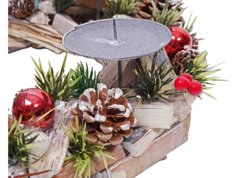 MCW Adventskranz H50 Holz ohne Kerzen